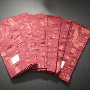 NWT Waterford Set of 6 Kingscourt Ruby Flower Pattern 20x20" Dinner Napkins